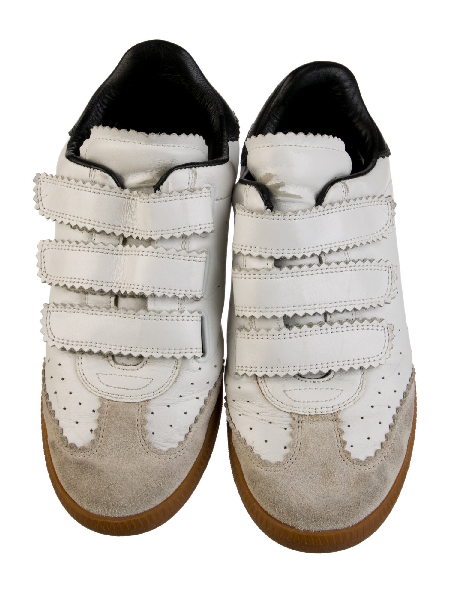 Isabel Marant Leather Colorblock Pattern Sneakers